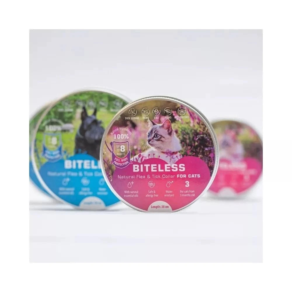 Biteless kačių antiparazitinis antkaklis, silikoninis, 38 cm