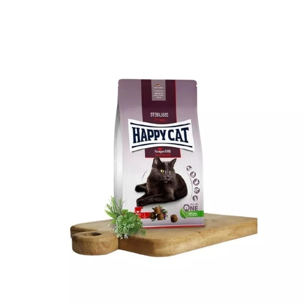 Happy Cat visavertis pašaras sterilizuotoms katėms su jautiena Sterilised Voralpen Rind, 300 g
