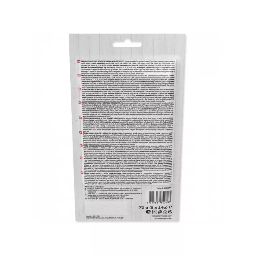 Kreminis skanėstas katėms su tunu ir menke, 5x14 g