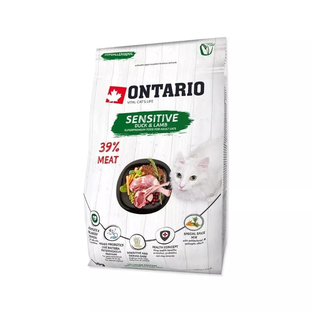 Ontario visavertis pašaras suaugusioms katėms Cat Sensitive, 0,4 kg