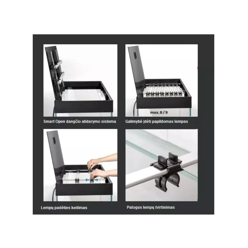 Opti Set 125 akvariumas stačiakampis, baltas, 81x36x51 cm, 125 l