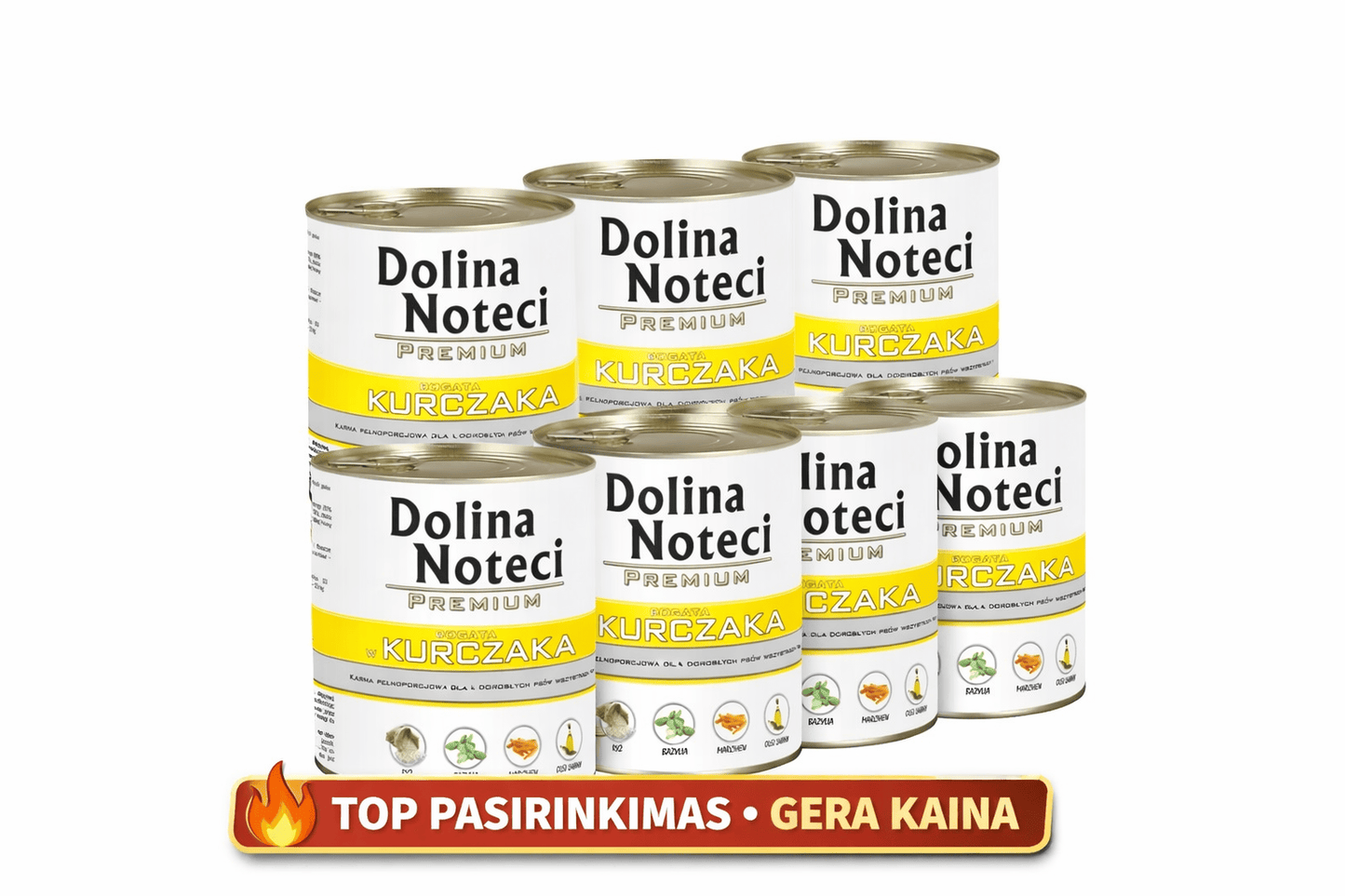 Dolina Noteci Premium konservai šunims su vištiena 6x800 g (4,8 kg) – ekonomiškas pasirinkimas kasdienai