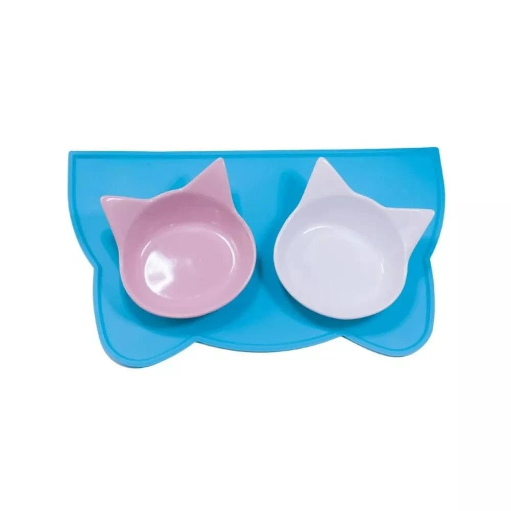 Silikoninis padėklas dubenėliams Gato, 44x25 cm, žydras