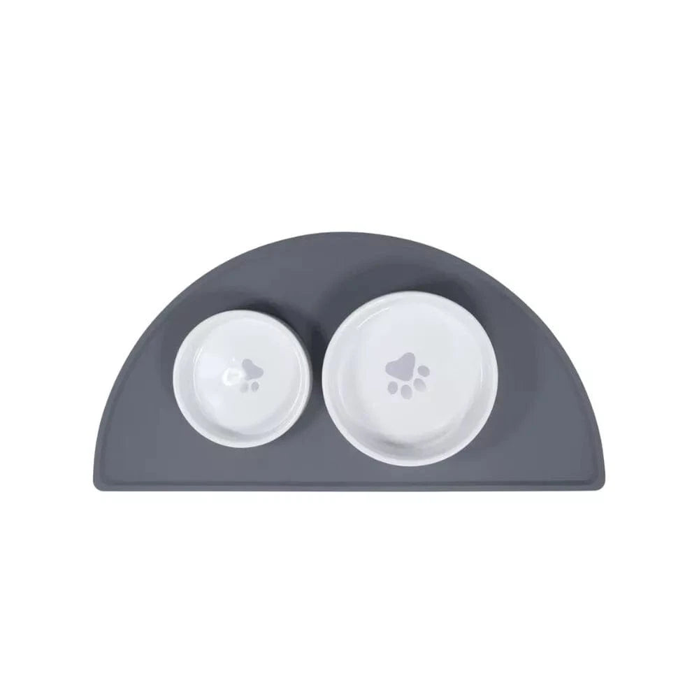 Silikoninis padėklas dubenėliams Luna, 49x24 cm, pilkas