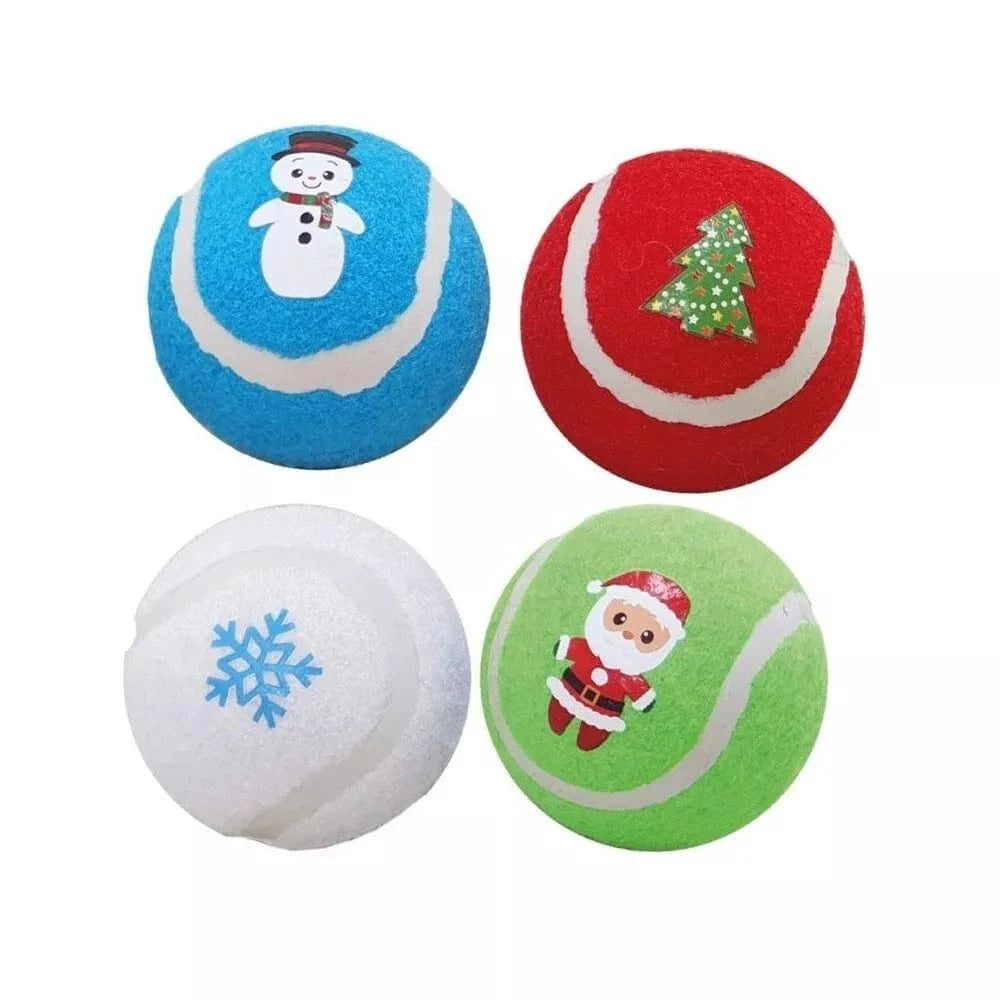 Žaislas šunims kalėdinis teniso kamuoliukas, 6,5 cm