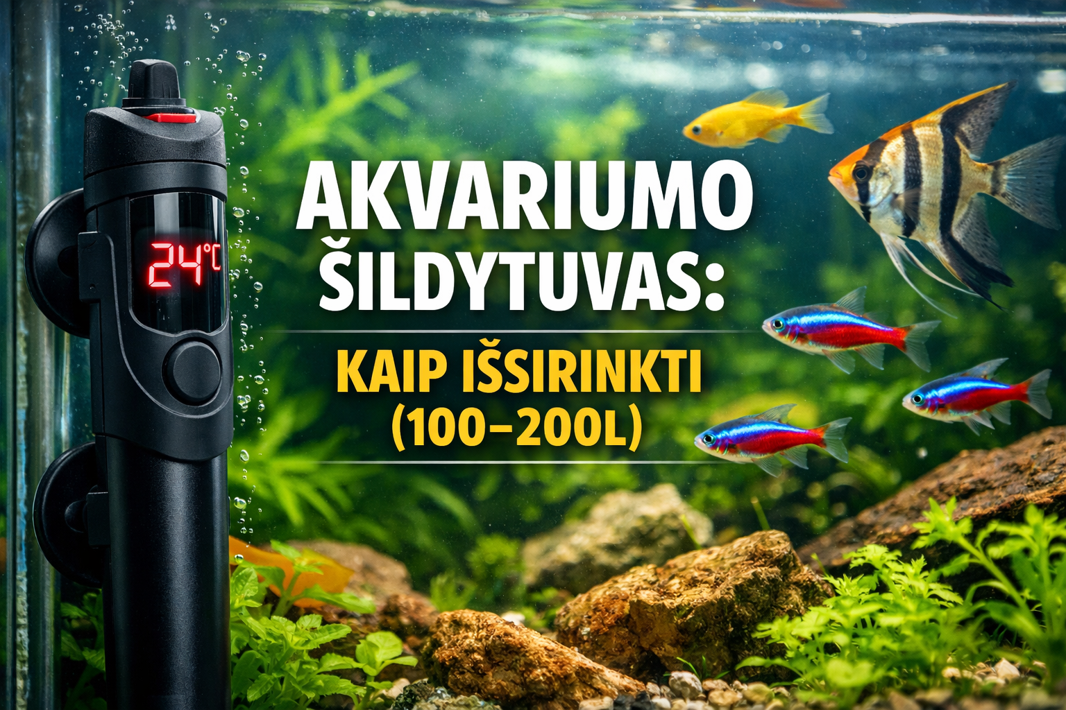 Akvariumo šildytuvas: kaip išsirinkti