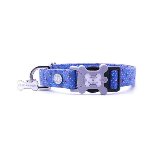 Antkaklis mėlynas su gėlytėmis, M dydžio