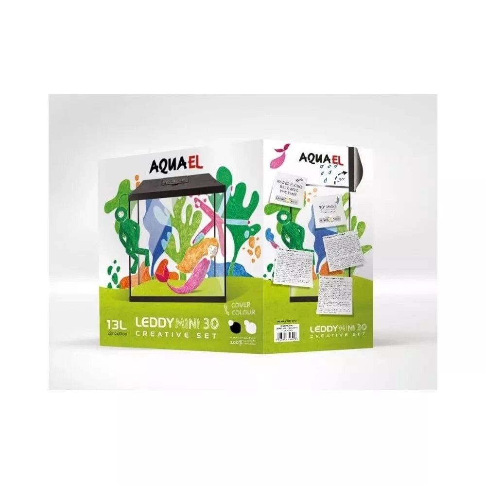 Aquael Leddy Set Mini 30 akvariumas stačiakampis su įranga, juodas, 12,6 l, 28x15x30 cm