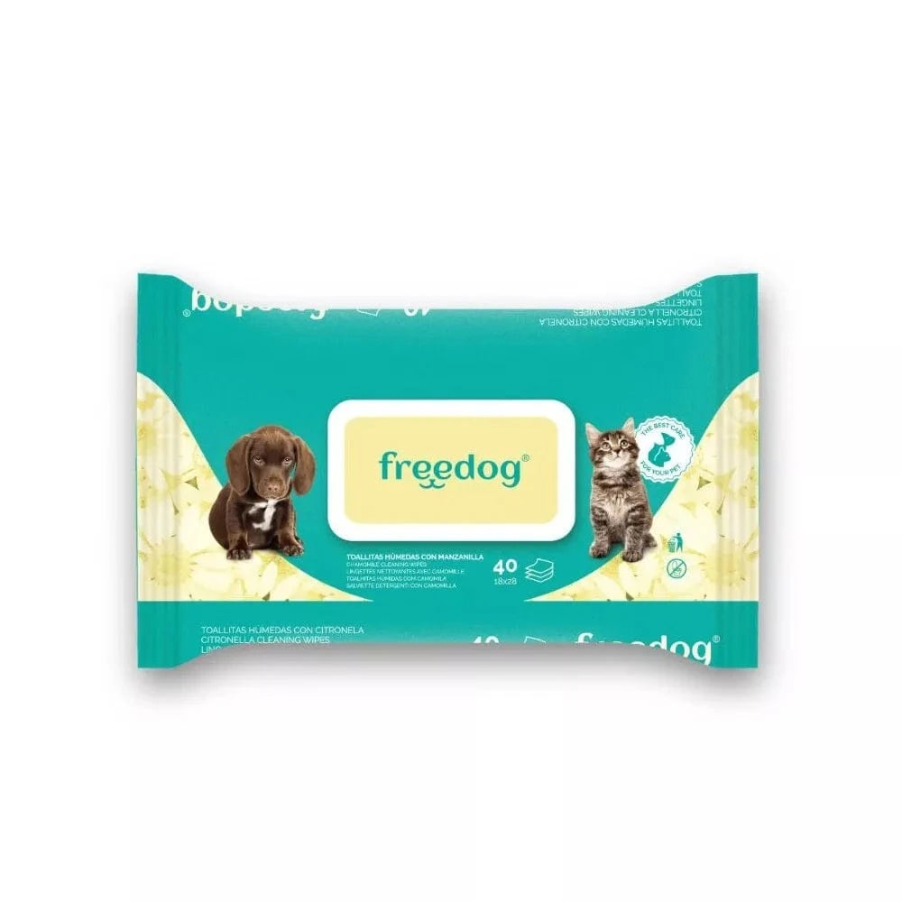 Drėgnos servetėlės gyvūnų priežiūrai, ramunėlių kvapo, 40 vnt.