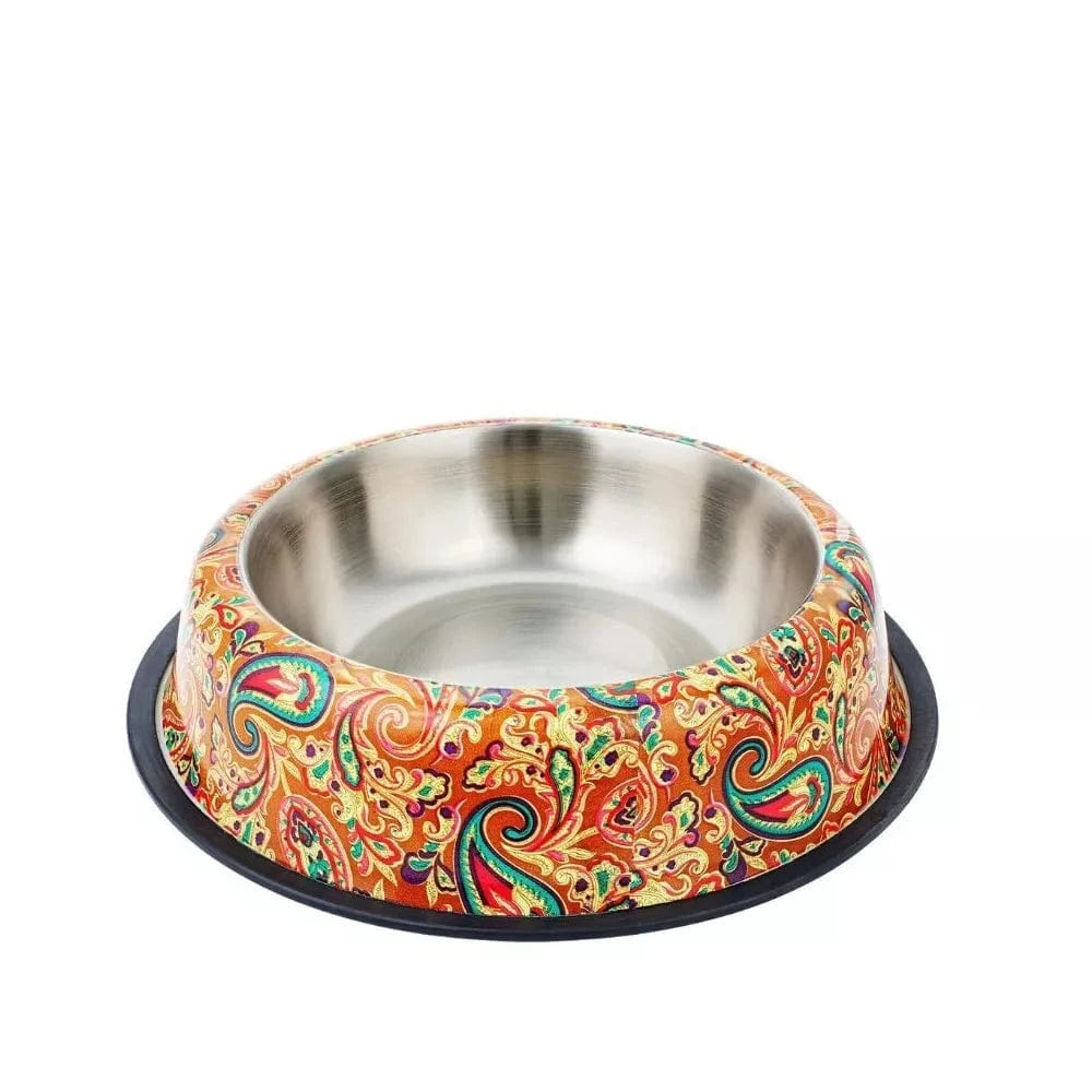 Dubenėlis gyvūnui, oranžinis margas, 15,5 cm, 0,5 l