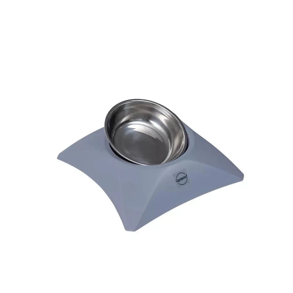 Dubenėlis gyvūnui su stoveliu, pilkas, 17x17x4cm