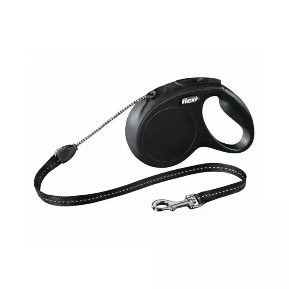 Automatinis pavadys-virvutė Flexi New Classic M juodas, 8 m,