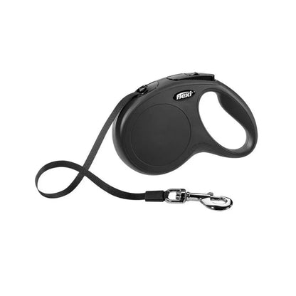 Įvairios spalvos Flexi New Classic S automatinis pavadys juodas, 5 m, juostelė