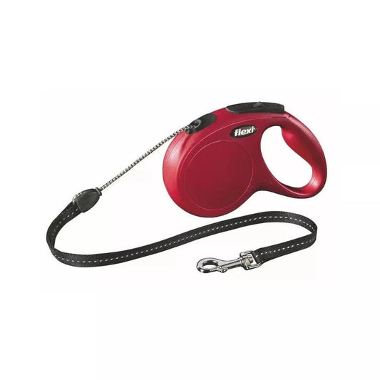 Flexi New Classic S automatinis pavadys raudonas, 5 m, virvutė