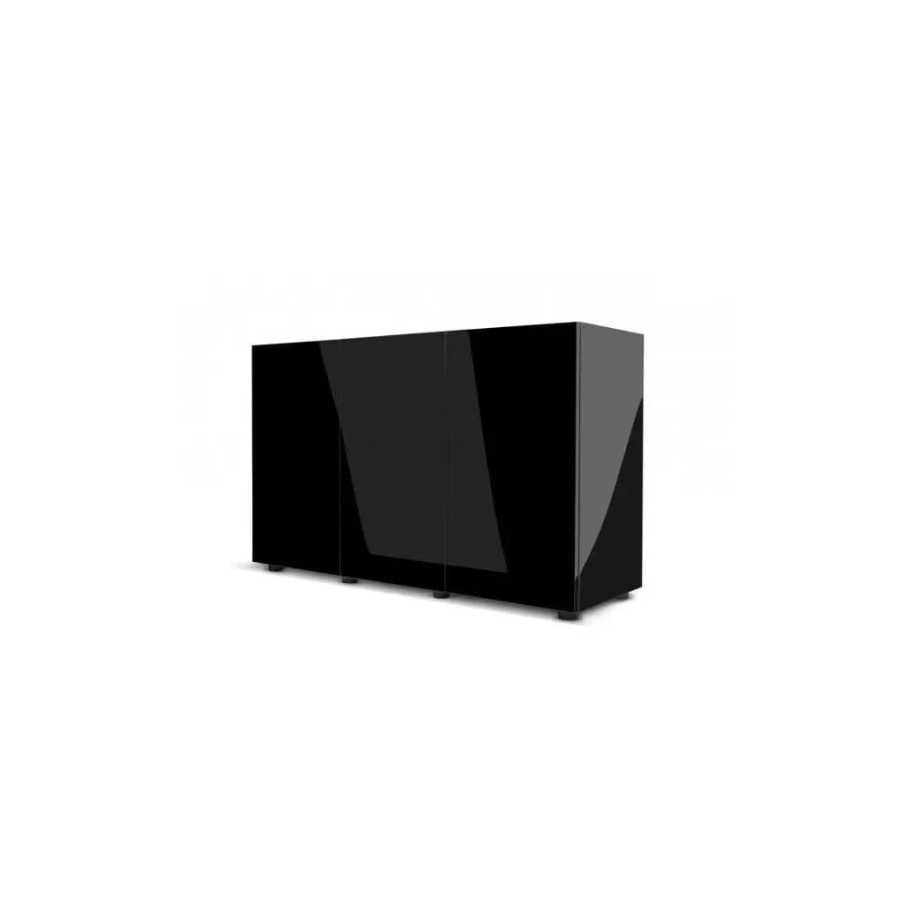 Glossy 150 spintelė stačiakampė juoda su durelėmis, 150 cm