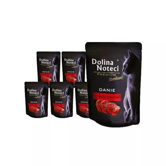 Guliašas sterilizuotoms katėms su jautiena Dolina Noteci Dish, 10x85 g