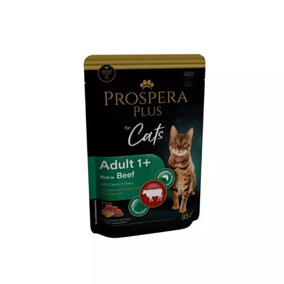 Guliašas suaugusioms katėms Prospera su jautiena ir morkomis, 85 g
