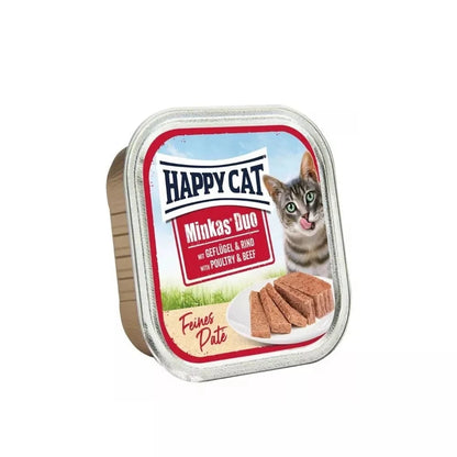 Happy Cat Duo konservai katėms su paukštiena ir jautiena, 100 g