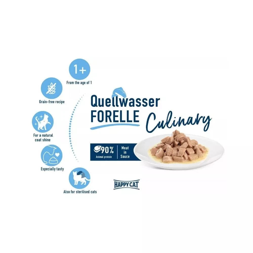 Happy Cat guliašas katėms su upėtakiu QuaellwasserForelle, 85 g
