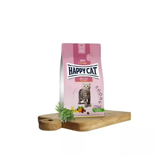 Happy Cat visavertis pašaras jaunoms katėms su paukštiena Junior LandGeflugel, 300 g 3vnt