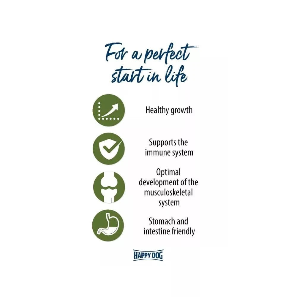 Happy Dog Puppy Lamb&Rice pašaras su ėriena ir ryžiais jauniems šuniukams nuo 1 mėn. iki 6 mėn., 1 kg