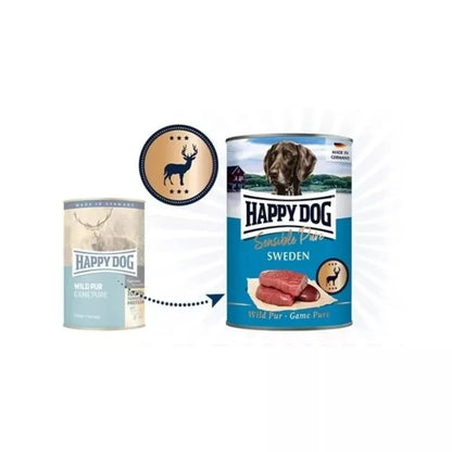 Happy Dog Sensible Pure Sweden konservai šunims su žvėriena, 200 g