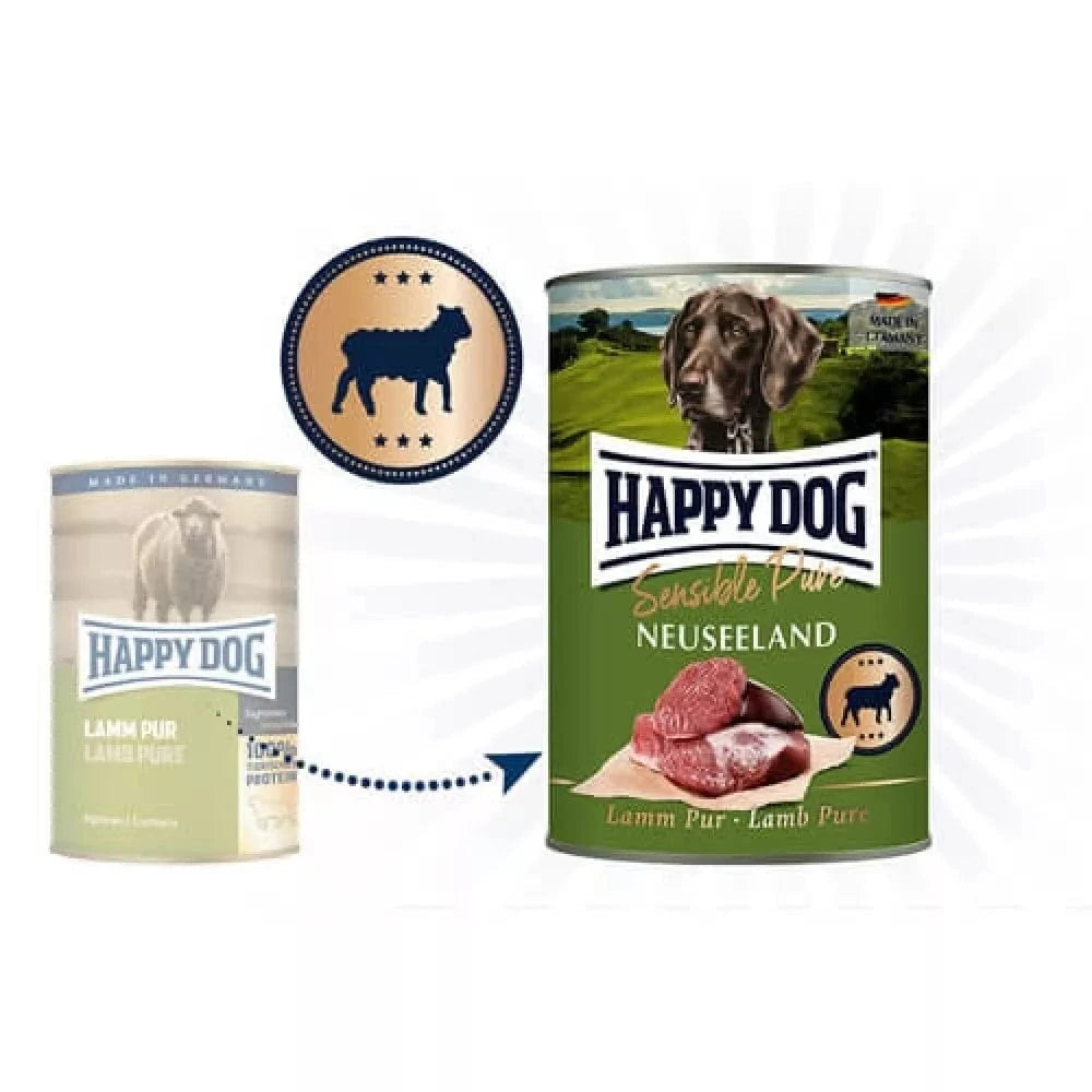 Happy Dog Sensitive Pure Neuseeland konservai šunims su ėriena, 800 g