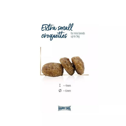 Happy Dog XS Mini Bali visavertis pašaras mažų veislių suaugusiems šunims su vištiena ir ciberžole, 300 g