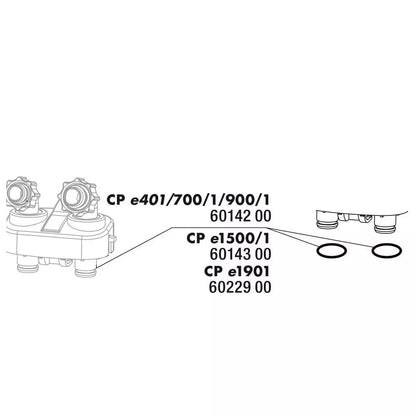 Žarnų prijungimo bloko tarpinės išoriniams filtrams JBL CristalProfi e400/700/900/1,2 (2 vnt.)