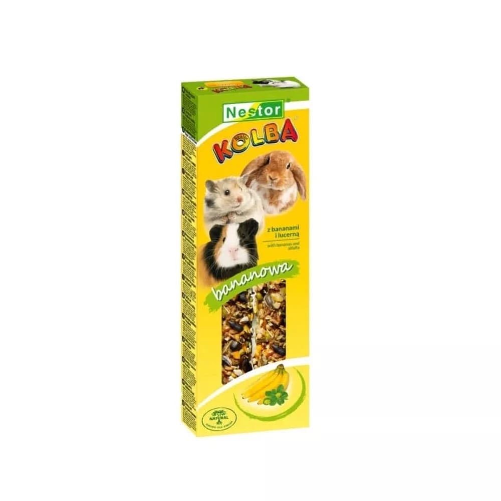 Nestor skanėstai graužikams su bananais ir liucerna, 2 vnt