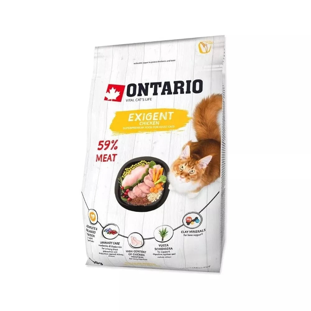 Ontario visavertis pašaras suaugusioms katėms Cat Exigent, 0,4 kg
