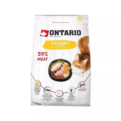 Ontario visavertis pašaras suaugusioms katėms Cat Exigent, 0,4 kg