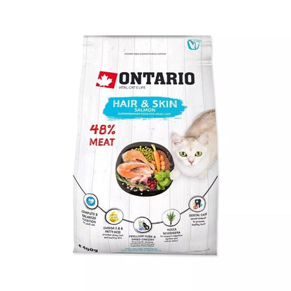 Ontario visavertis pašaras suaugusioms katėms Cat Hair&Skin, 0,4 kg