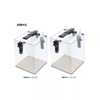 Opti Bent 20 akvariumas stačiakampis, juodas, 25x25x30 cm, 19 l