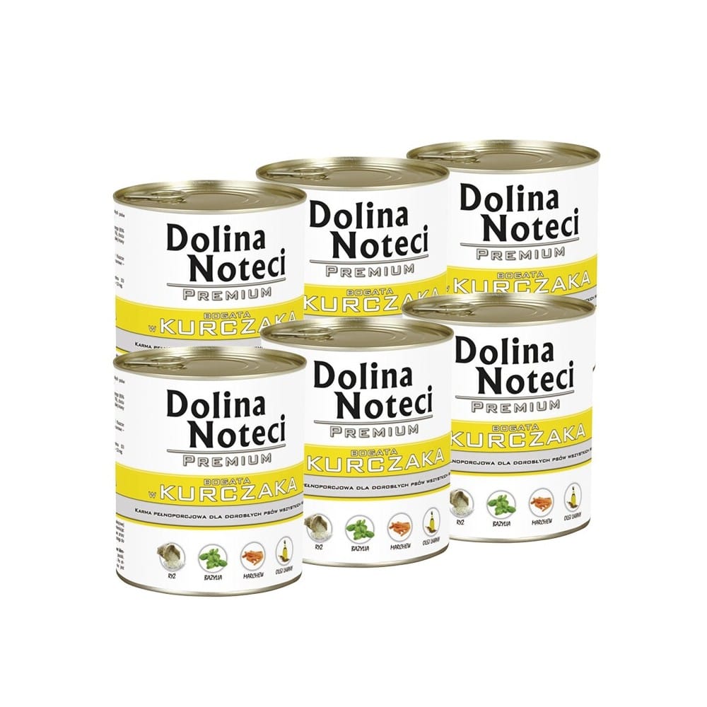 Dolina Noteci Premium konservai šunims su vištiena 6x800 g (4,8 kg) – ekonomiškas pasirinkimas kasdienai