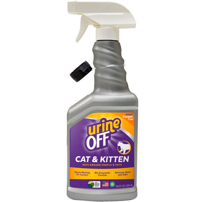 Urine Off Cat & Kitten 500 ml – šlapimo kvapo ir dėmių valiklis katėms efektyvus kvapų neutralizatorius