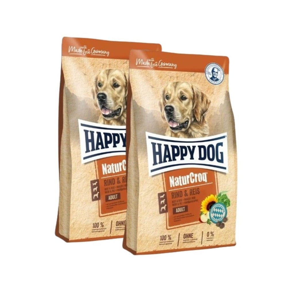 2x15 kg Happy Dog NaturCroq Rind&Reis visavertis pašaras suaugusiems šunims su jautiena ir ryžiais,