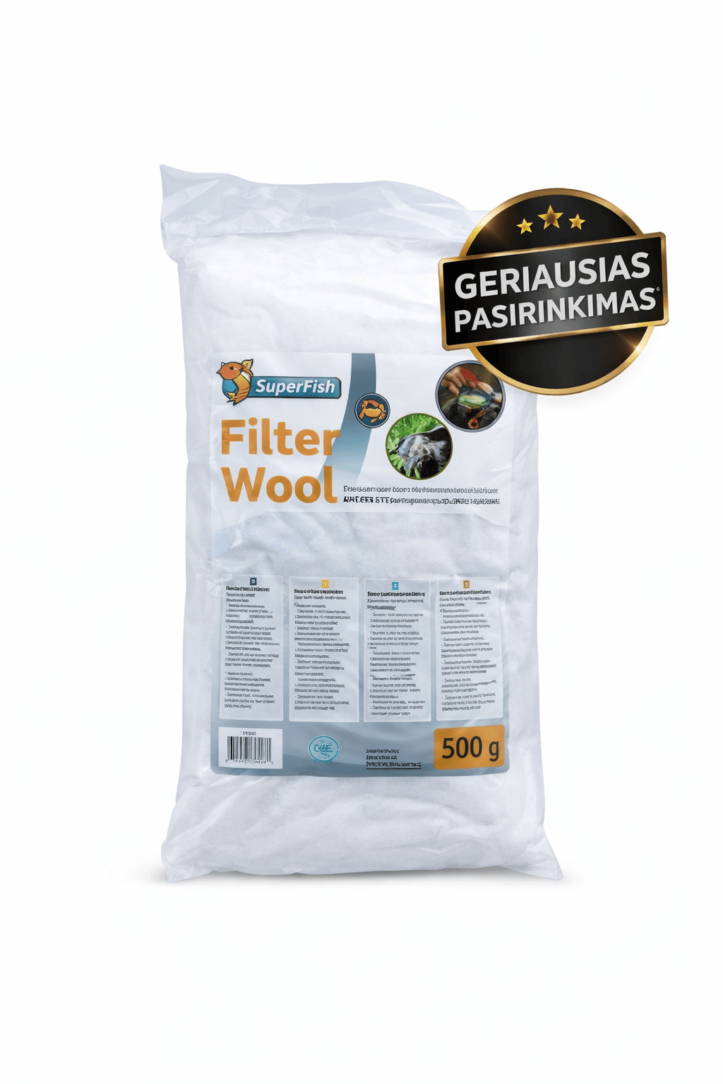 Filtravimo vata akvariumui – švarus vanduo per 24–48h