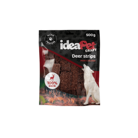 Skanėstas šunims 100% elnienos juostelės, 500 g