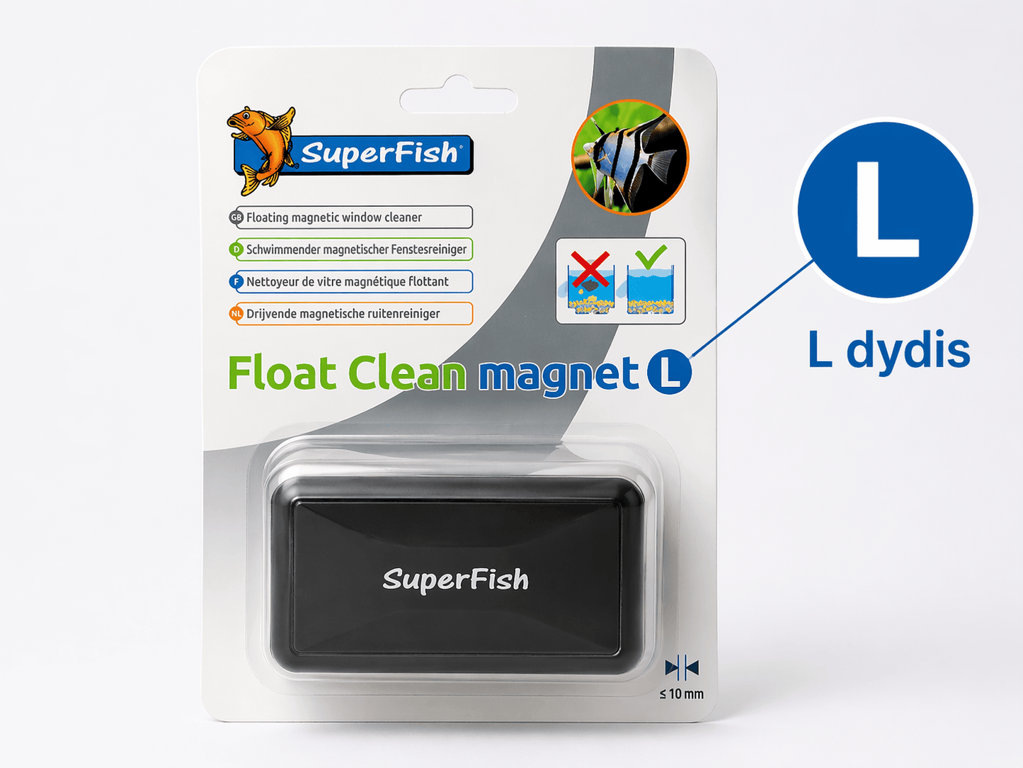 Akvariumo stiklo valymo magnetas su plūduriavimu (Float Clean) – be rankų kišimo į vandenį