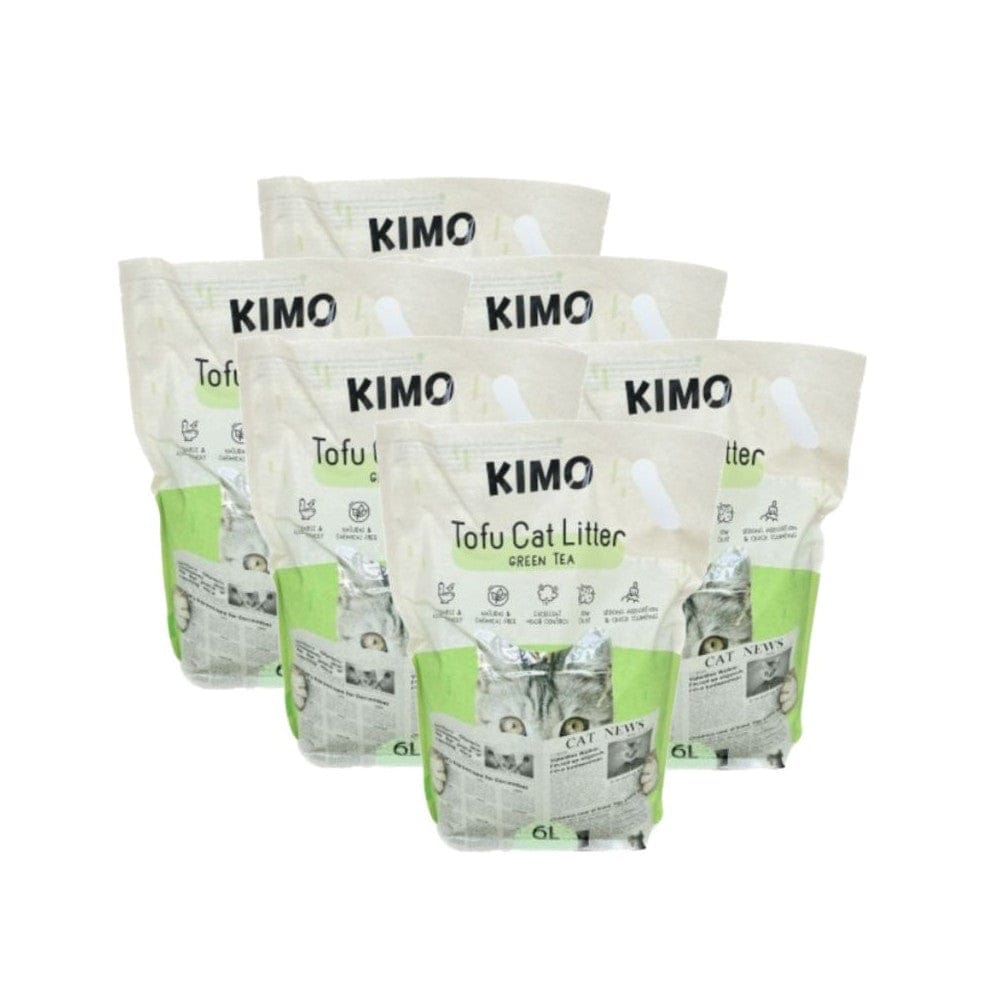 Kraikas katėms Kimo Tofu su žaliosios arbatos ekstraktu, 6x2,5 kg (6x6 l)