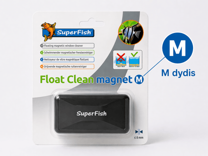 Akvariumo stiklo valymo magnetas su plūduriavimu (Float Clean) – be rankų kišimo į vandenį