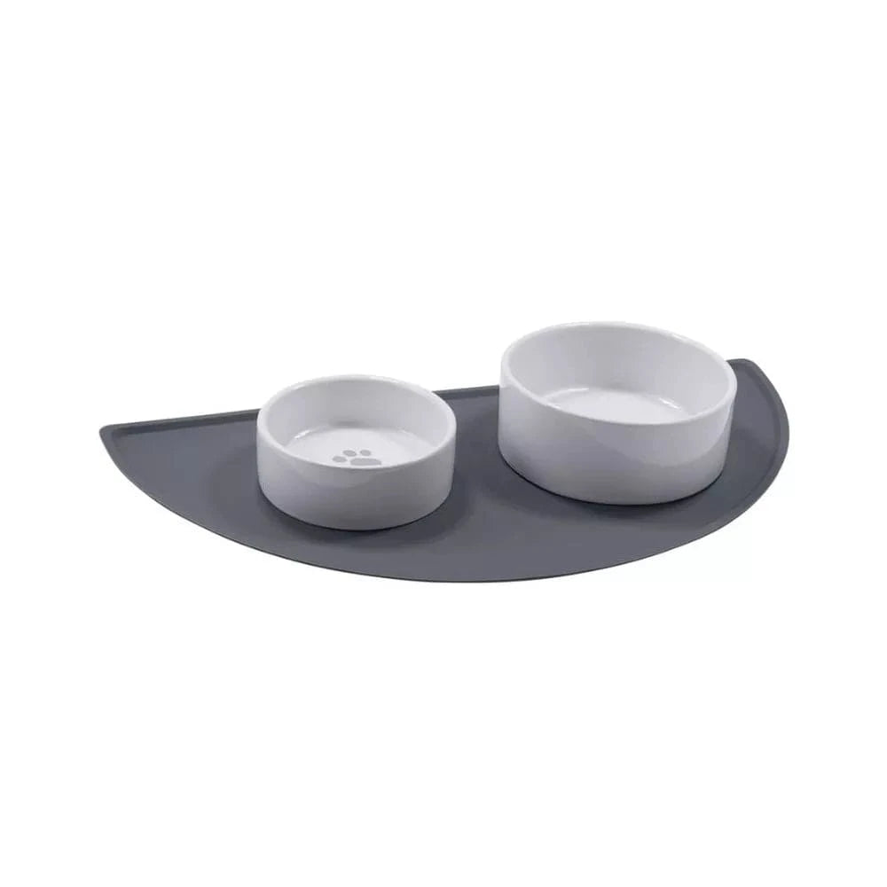 Silikoninis padėklas dubenėliams Luna, 49x24 cm, pilkas