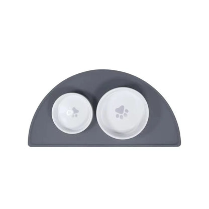 Silikoninis padėklas dubenėliams Luna, 49x24 cm, pilkas