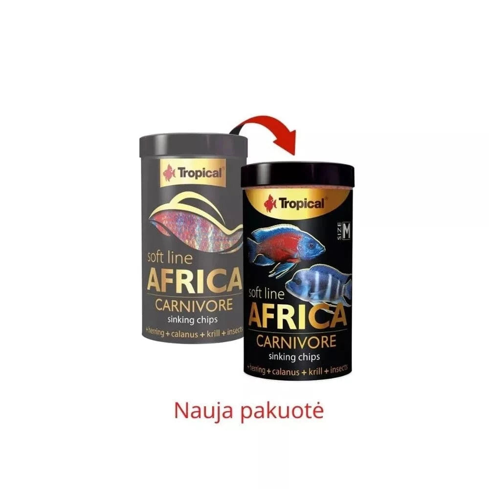 Soft Line Africa Carnivore minkštas maistas visaėdėms ir mėsėdėms Afrikos žuvims 100 ml