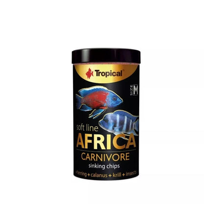 Soft Line Africa Carnivore minkštas pašaras visaėdėms ir mėsėdėms Afrikos žuvims 250 ml