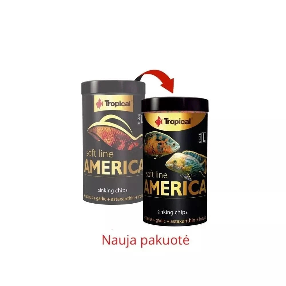 Soft Line America L minkštas maistas visaėdėms ir mėsėdėms Amerikos žuvims 100 ml