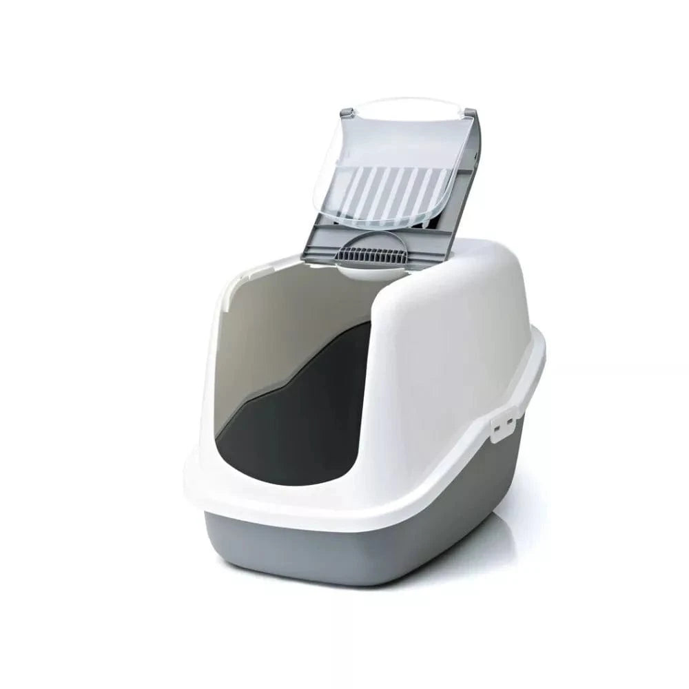 Uždaras tualetas katėms Nestor juodas, 56x39x38,5 cm