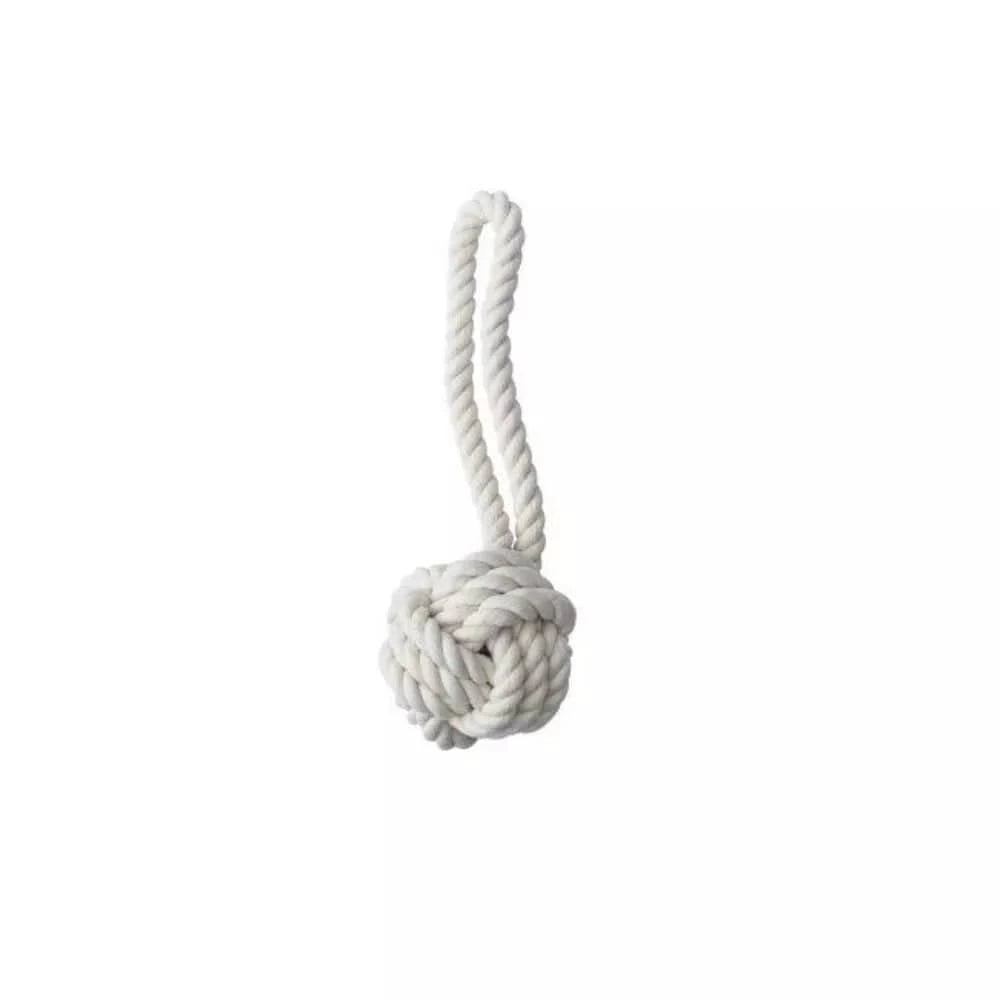 Žaislas šunims iš natūralios virvės, kamuolys su kilpa, L, 30 cm