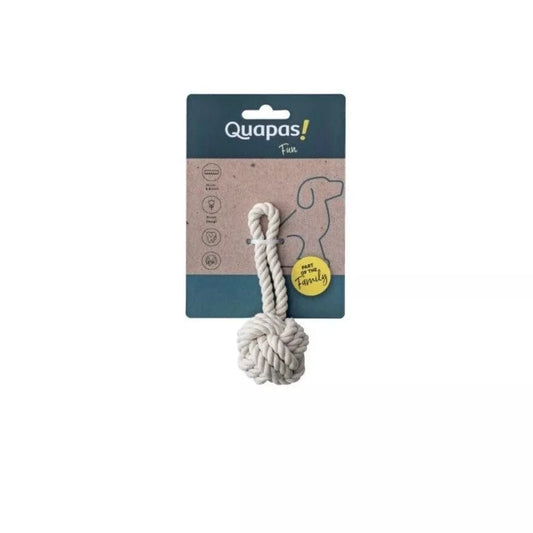 Žaislas šunims iš natūralios virvės, kamuolys su kilpa, M, 15 cm